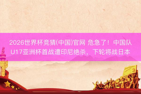 2026世界杯竞猜(中国)官网 危急了！中国队U17亚洲杯首战遭印尼绝杀，下轮将战日本