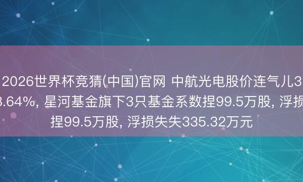 2026世界杯竞猜(中国)官网 中航光电股价连气儿3天地落累计跌幅8.64%, 星河基金旗下3只基金系数捏99.5万股, 浮损失失335.32万元