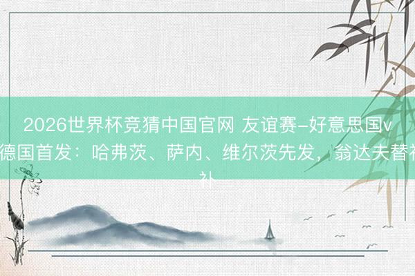 2026世界杯竞猜中国官网 友谊赛-好意思国vs德国首发:哈弗茨、萨内、维尔茨先发,翁达夫替补