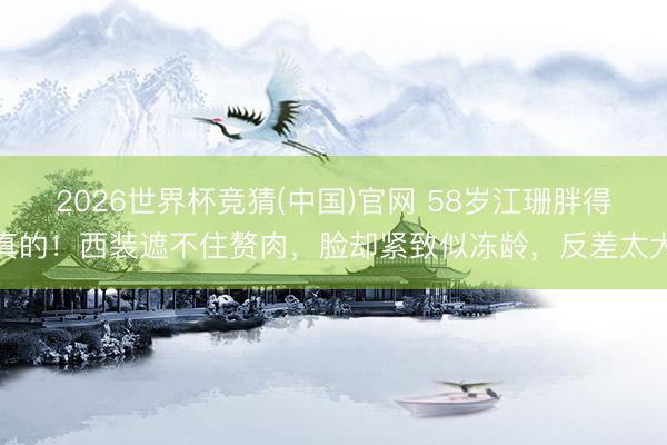 2026世界杯竞猜(中国)官网 58岁江珊胖得真的！西装遮不住赘肉，脸却紧致似冻龄，反差太大