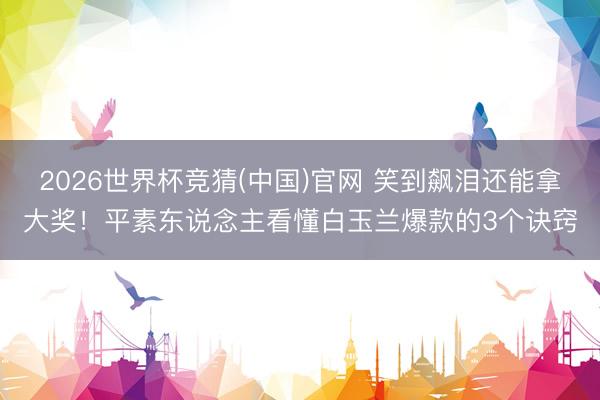 2026世界杯竞猜(中国)官网 笑到飙泪还能拿大奖!平素东说念主看懂白玉兰爆款的3个诀窍