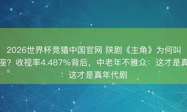 2026世界杯竞猜中国官网 陕剧《主角》为何叫好不叫座？收视率4.487%背后，中老年不雅众：这才是真年代剧